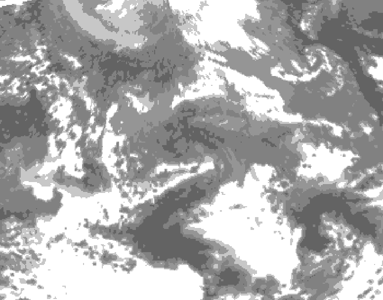 GDPS total cloud 126 hour forecast chart for Canada based on 2026/04/22 1200Z data