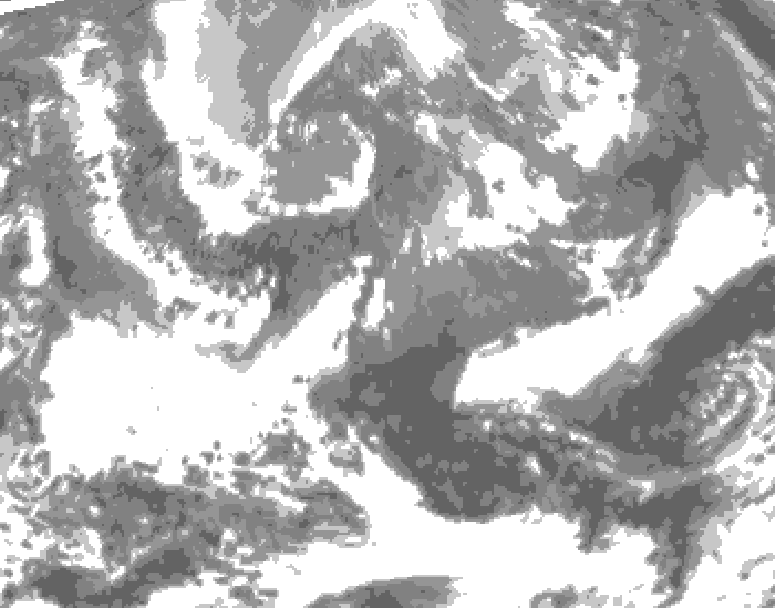 GDPS total cloud 180 hour forecast chart for Canada based on 2026/04/22 1200Z data
