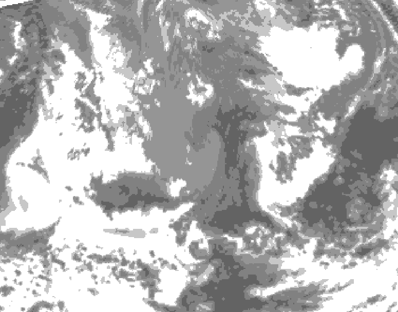 GDPS total cloud 222 hour forecast chart for Canada based on 2026/04/22 1200Z data