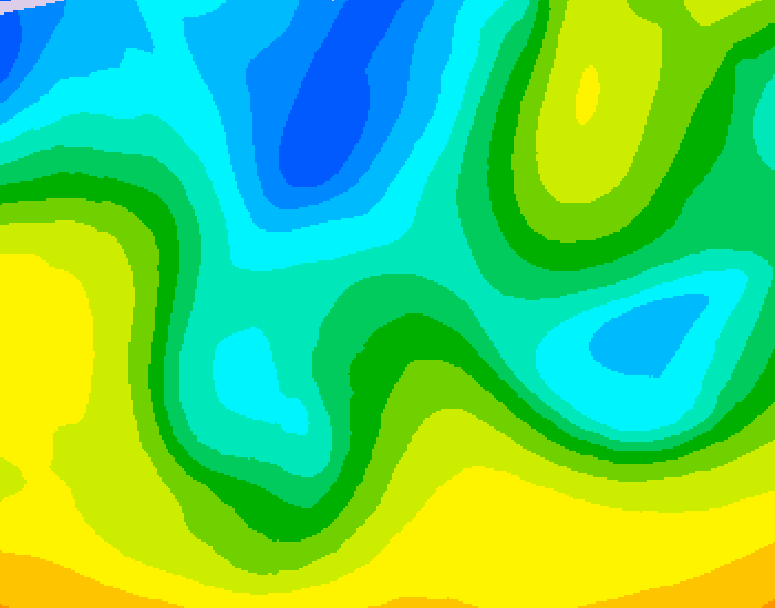 GDPS 500 millibar geopotential height 018 hour forecast chart for Canada based on 2026/04/23 0000Z data