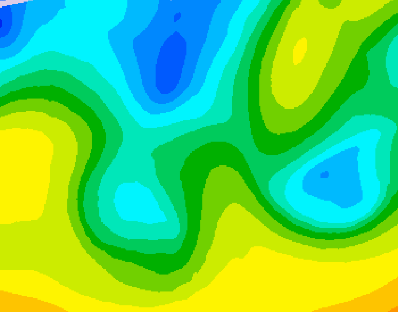 GDPS 500 millibar geopotential height 024 hour forecast chart for Canada based on 2026/04/23 0000Z data