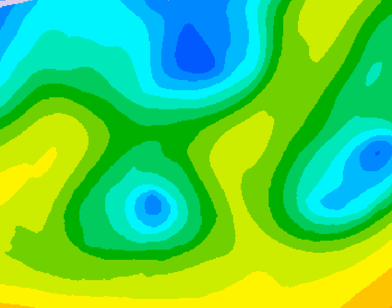 GDPS 500 millibar geopotential height 048 hour forecast chart for Canada based on 2026/04/23 0000Z data