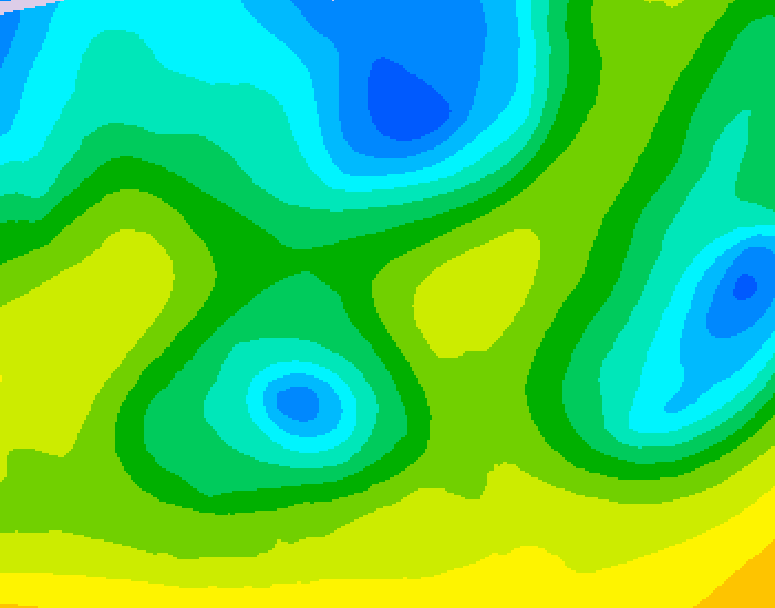 GDPS 500 millibar geopotential height 054 hour forecast chart for Canada based on 2026/04/23 0000Z data