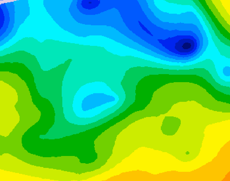 GDPS 500 millibar geopotential height 102 hour forecast chart for Canada based on 2026/04/23 0000Z data