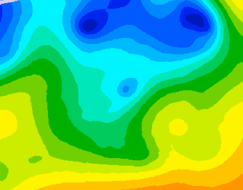 GDPS 500 millibar geopotential height 132 hour forecast chart for Canada based on 2026/04/23 0000Z data