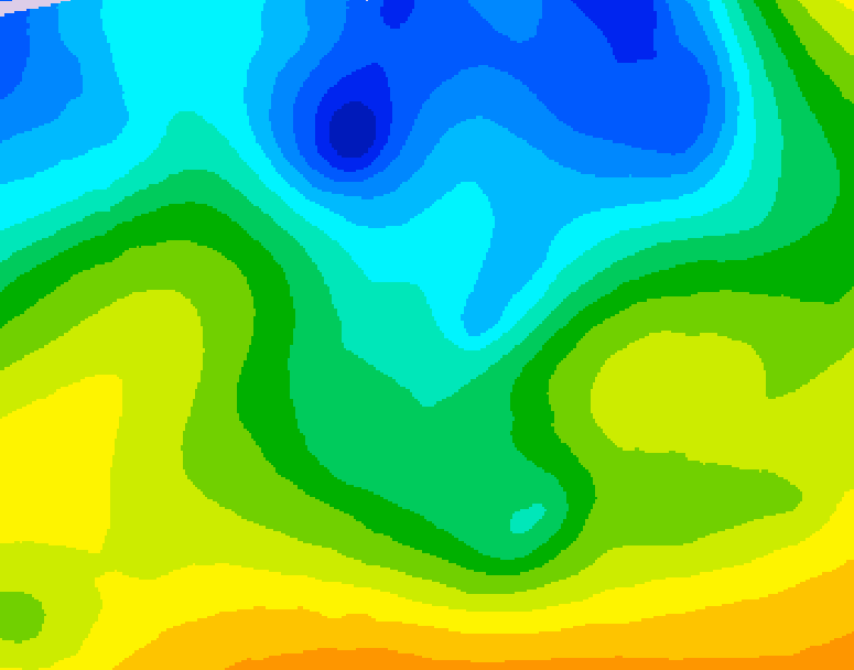GDPS 500 millibar geopotential height 150 hour forecast chart for Canada based on 2026/04/23 0000Z data