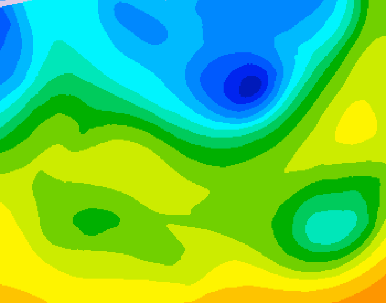 GDPS 500 millibar geopotential height 222 hour forecast chart for Canada based on 2026/04/23 0000Z data