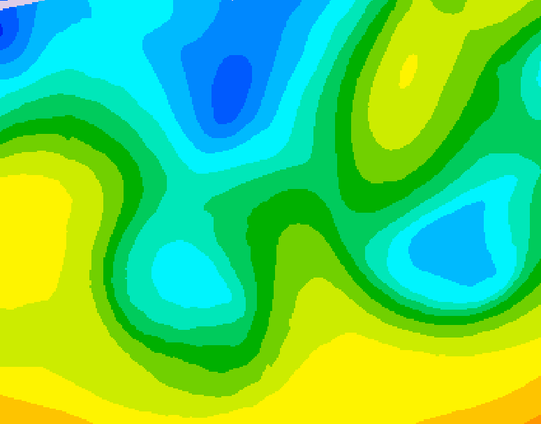 GDPS 500 millibar geopotential height 012 hour forecast chart for Canada based on 2026/04/23 1200Z data