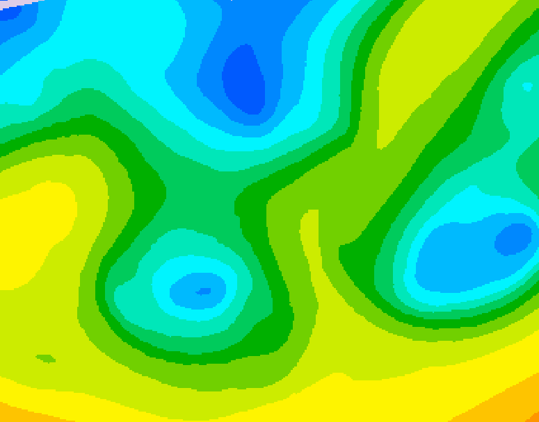 GDPS 500 millibar geopotential height 024 hour forecast chart for Canada based on 2026/04/23 1200Z data