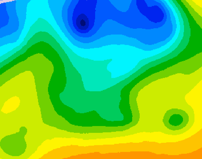 GDPS 500 millibar geopotential height 132 hour forecast chart for Canada based on 2026/04/23 1200Z data