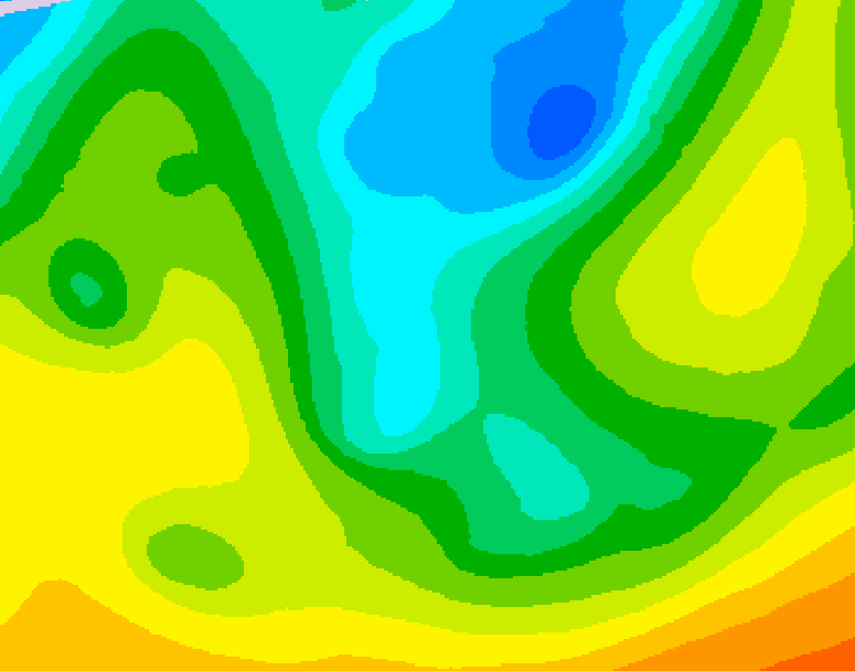 GDPS 500 millibar geopotential height 222 hour forecast chart for Canada based on 2026/04/23 1200Z data