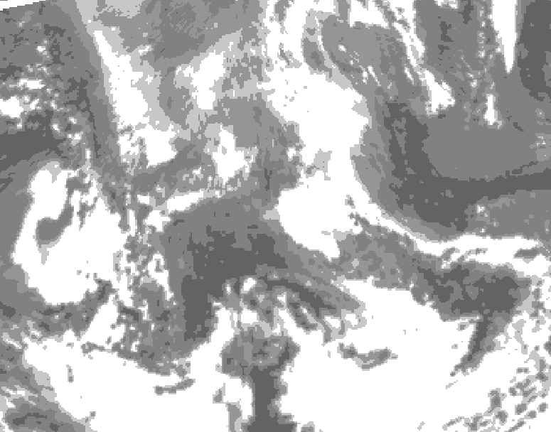 GDPS total cloud 012 hour forecast chart for Canada based on 2026/04/23 0000Z data