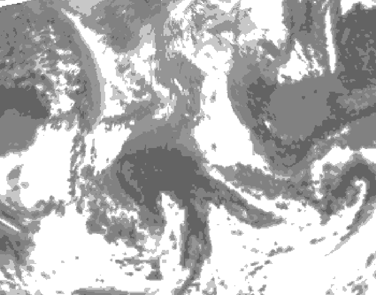GDPS total cloud 024 hour forecast chart for Canada based on 2026/04/23 0000Z data