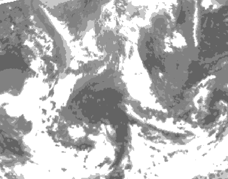 GDPS total cloud 030 hour forecast chart for Canada based on 2026/04/23 0000Z data