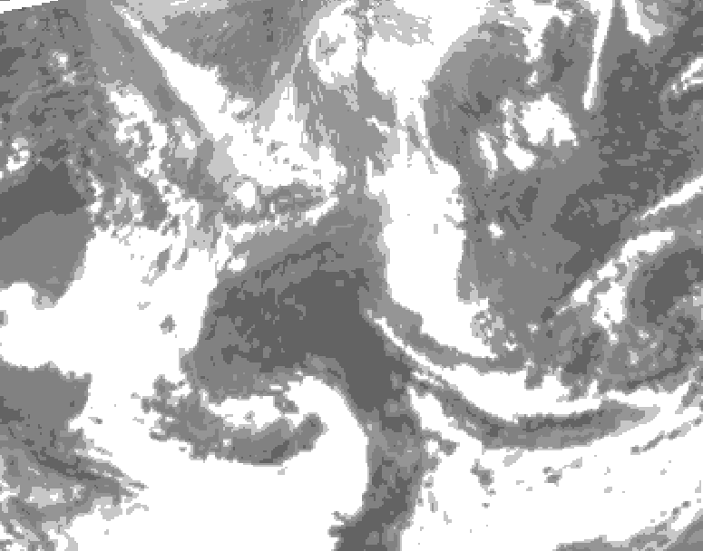 GDPS total cloud 036 hour forecast chart for Canada based on 2026/04/23 0000Z data