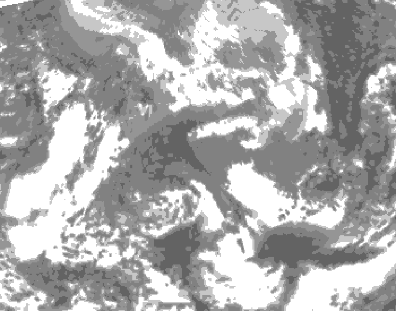GDPS total cloud 072 hour forecast chart for Canada based on 2026/04/23 0000Z data