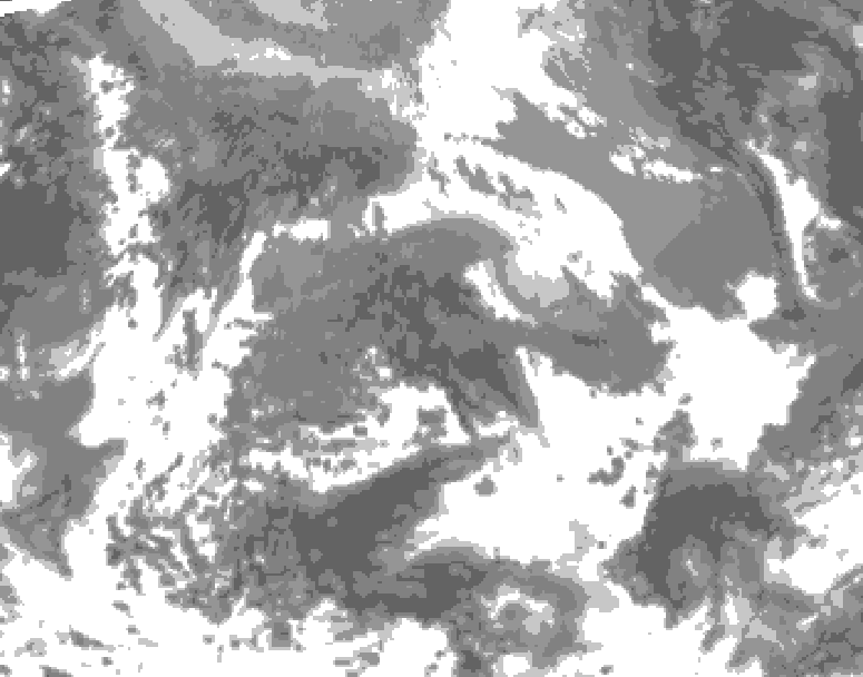 GDPS total cloud 096 hour forecast chart for Canada based on 2026/04/23 0000Z data