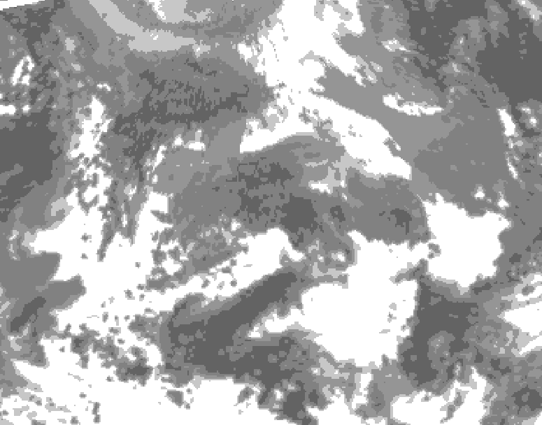 GDPS total cloud 102 hour forecast chart for Canada based on 2026/04/23 0000Z data