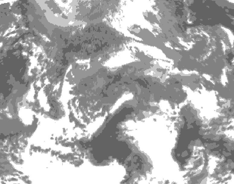 GDPS total cloud 114 hour forecast chart for Canada based on 2026/04/23 0000Z data