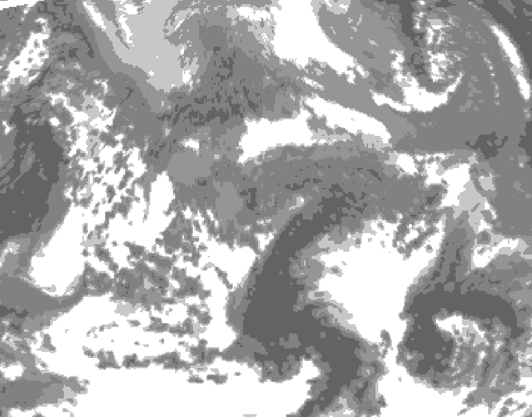 GDPS total cloud 126 hour forecast chart for Canada based on 2026/04/23 0000Z data
