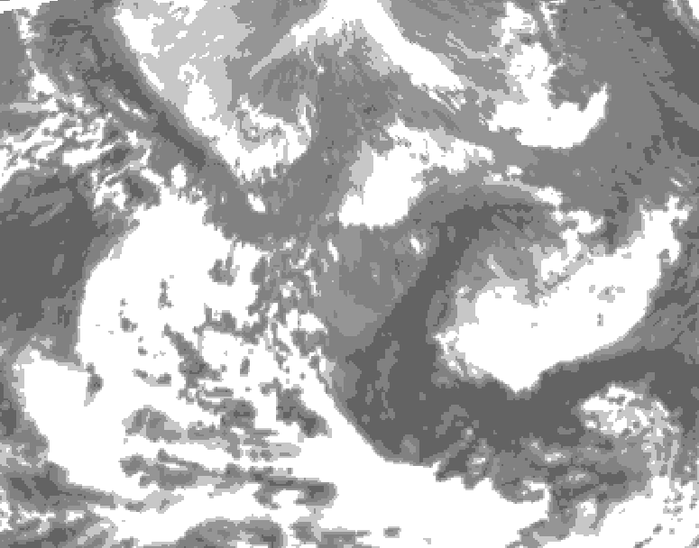 GDPS total cloud 150 hour forecast chart for Canada based on 2026/04/23 0000Z data