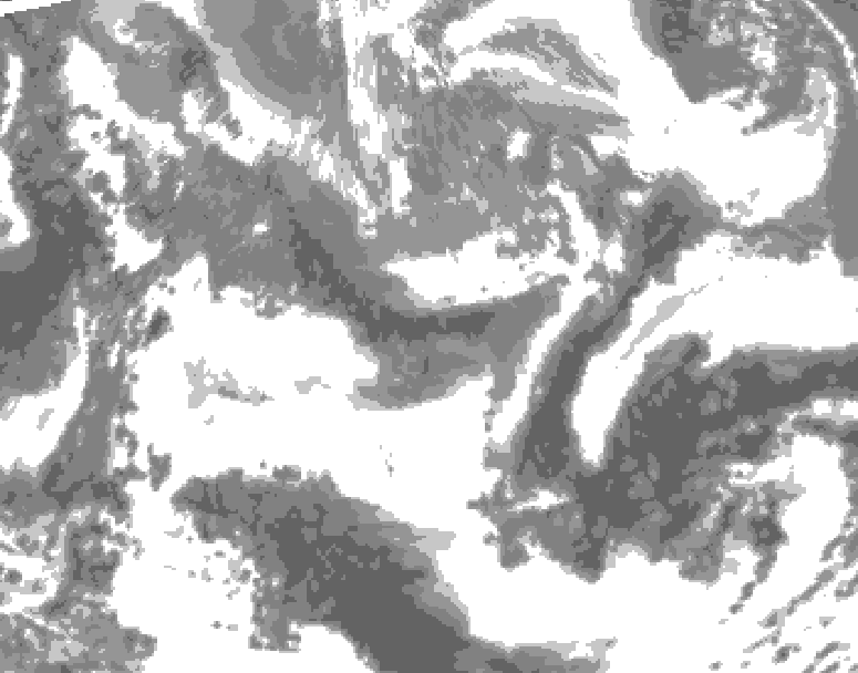 GDPS total cloud 210 hour forecast chart for Canada based on 2026/04/23 0000Z data