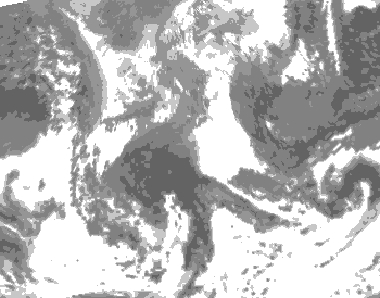 GDPS total cloud 012 hour forecast chart for Canada based on 2026/04/23 1200Z data