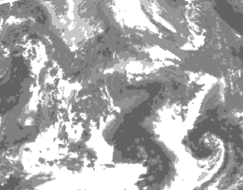 GDPS total cloud 120 hour forecast chart for Canada based on 2026/04/23 1200Z data