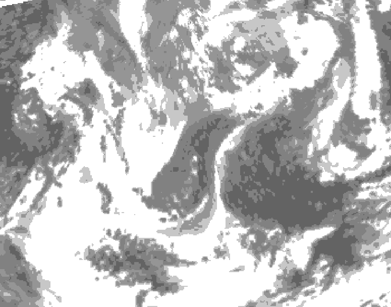 GDPS total cloud 222 hour forecast chart for Canada based on 2026/04/23 1200Z data