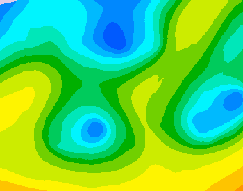 GDPS 500 millibar geopotential height 018 hour forecast chart for Canada based on 2026/04/24 0000Z data