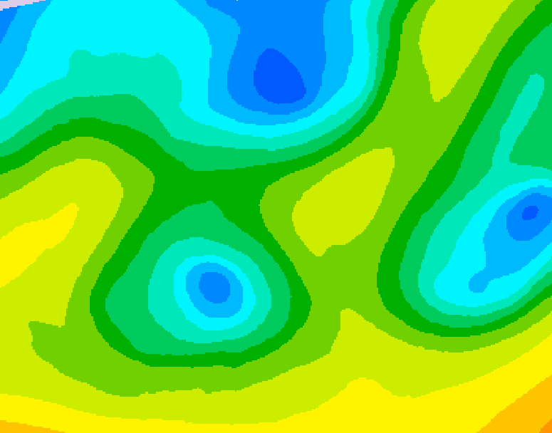 GDPS 500 millibar geopotential height 024 hour forecast chart for Canada based on 2026/04/24 0000Z data