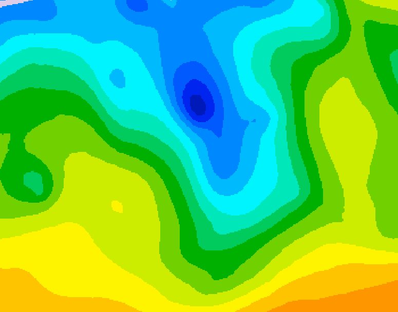 GDPS 500 millibar geopotential height 180 hour forecast chart for Canada based on 2026/04/24 0000Z data