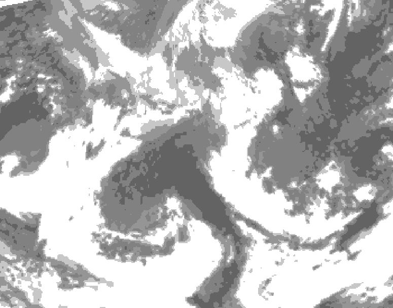 GDPS total cloud 018 hour forecast chart for Canada based on 2026/04/24 0000Z data