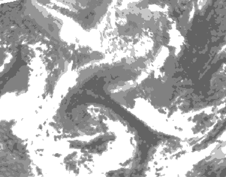 GDPS total cloud 030 hour forecast chart for Canada based on 2026/04/24 0000Z data