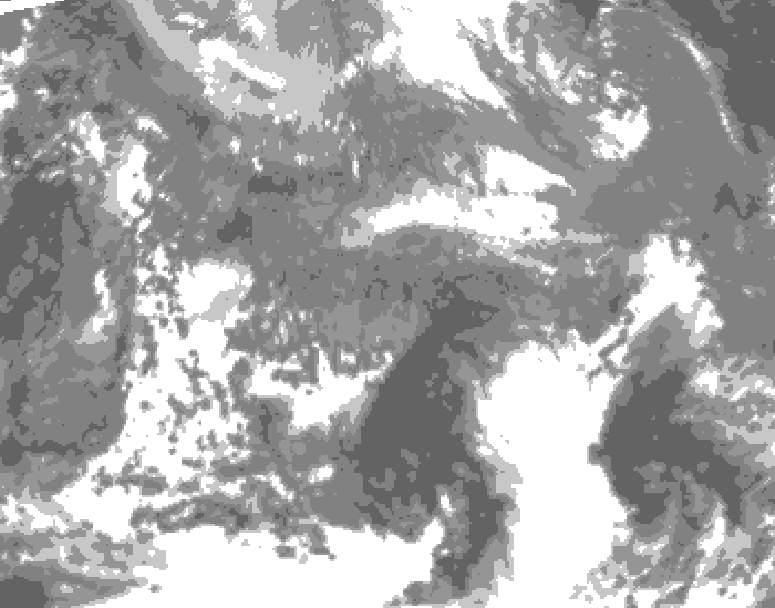 GDPS total cloud 102 hour forecast chart for Canada based on 2026/04/24 0000Z data