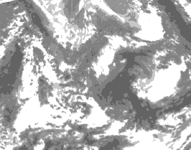 GDPS total cloud 132 hour forecast chart for Canada based on 2026/04/24 0000Z data