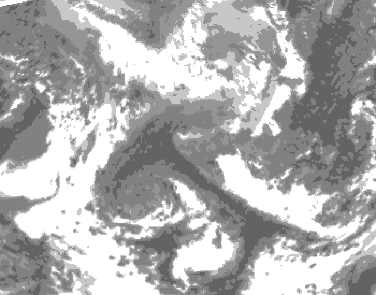 GDPS total cloud 024 hour forecast chart for Canada based on 2026/04/24 1200Z data