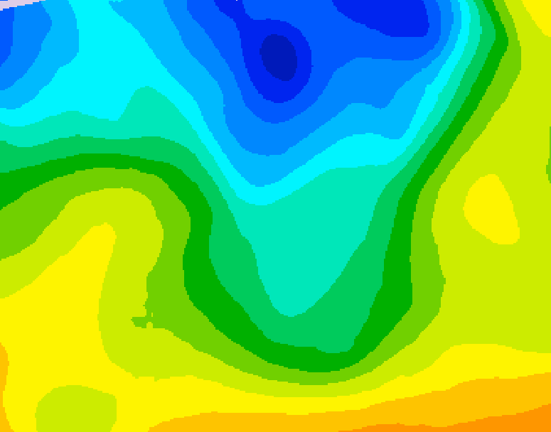 GDPS 500 millibar geopotential height 120 hour forecast chart for Canada based on 2026/04/25 0000Z data