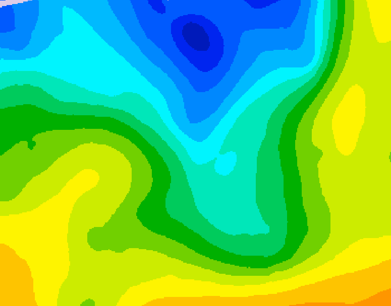 GDPS 500 millibar geopotential height 132 hour forecast chart for Canada based on 2026/04/25 0000Z data