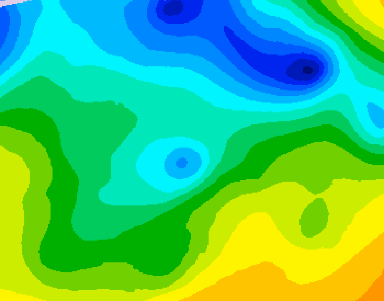 GDPS 500 millibar geopotential height 048 hour forecast chart for Canada based on 2026/04/25 1200Z data