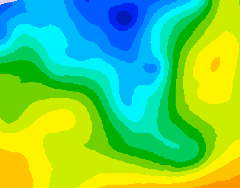 GDPS 500 millibar geopotential height 132 hour forecast chart for Canada based on 2026/04/25 1200Z data