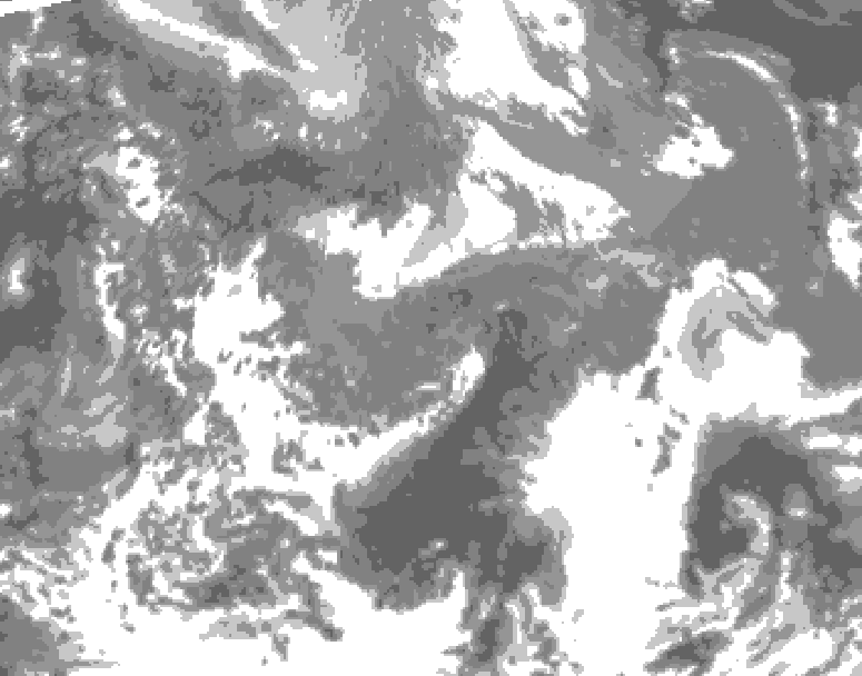 GDPS total cloud 072 hour forecast chart for Canada based on 2026/04/25 0000Z data