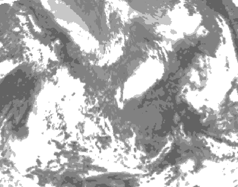 GDPS total cloud 120 hour forecast chart for Canada based on 2026/04/25 0000Z data