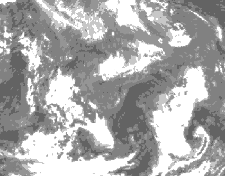 GDPS total cloud 072 hour forecast chart for Canada based on 2026/04/25 1200Z data