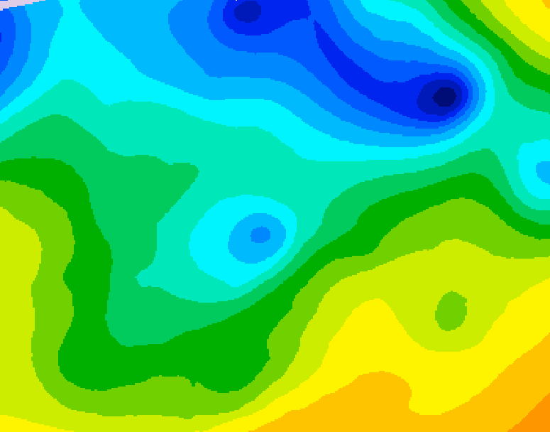 GDPS 500 millibar geopotential height 036 hour forecast chart for Canada based on 2026/04/26 0000Z data