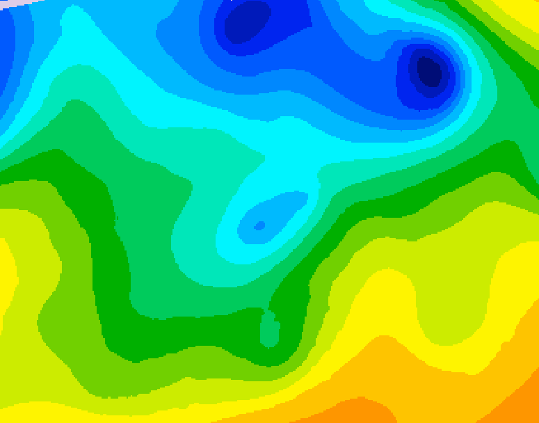 GDPS 500 millibar geopotential height 048 hour forecast chart for Canada based on 2026/04/26 0000Z data