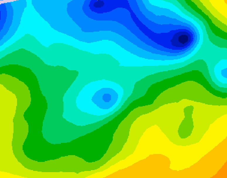 GDPS 500 millibar geopotential height 024 hour forecast chart for Canada based on 2026/04/26 1200Z data