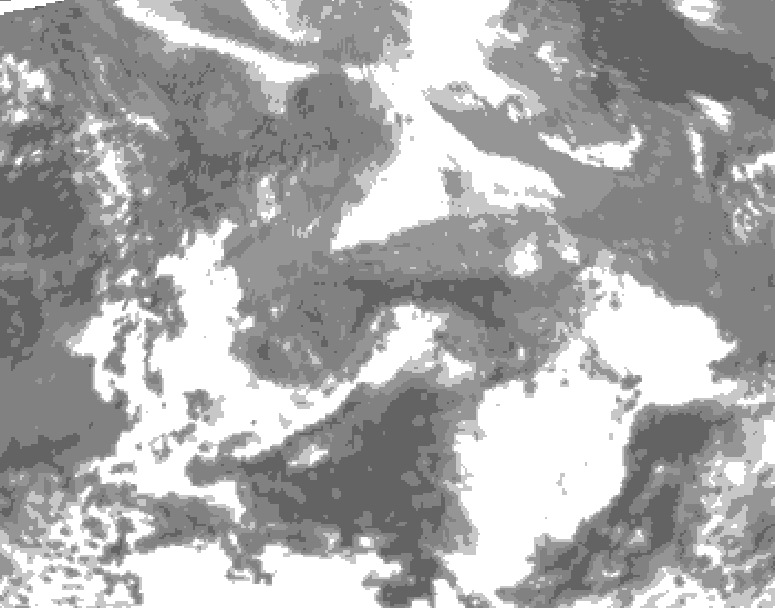 GDPS total cloud 036 hour forecast chart for Canada based on 2026/04/26 0000Z data