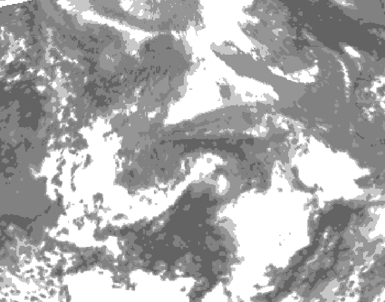 GDPS total cloud 024 hour forecast chart for Canada based on 2026/04/26 1200Z data