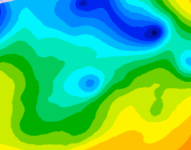 GDPS 500 millibar geopotential height 012 hour forecast chart for Canada based on 2026/04/27 0000Z data